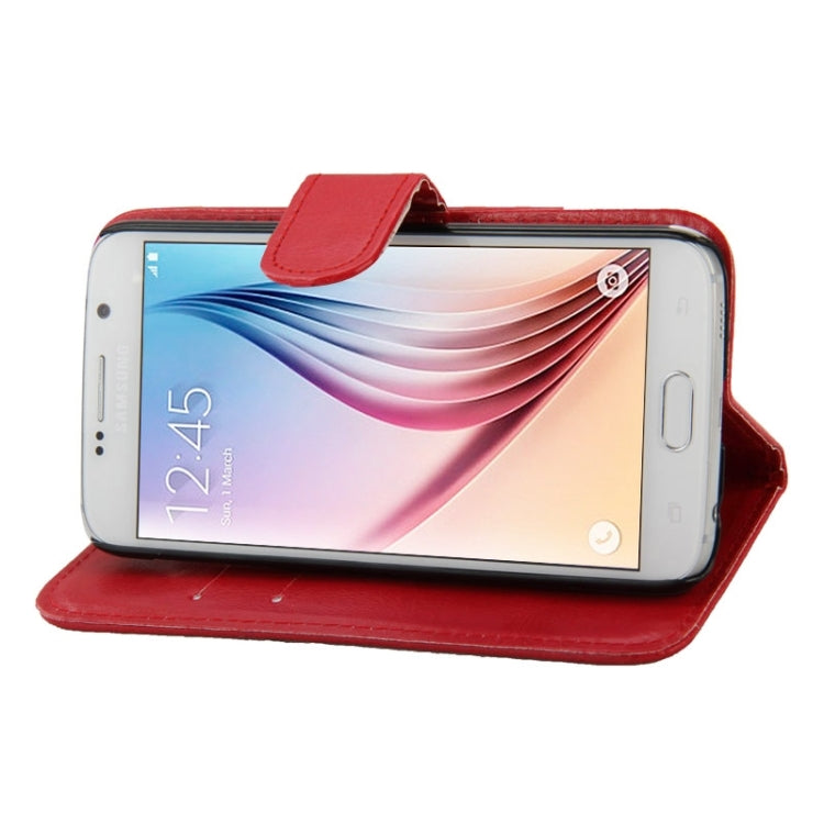 For Galaxy S6 / G920 Crazy Horse Texture Horizontal Flip Leather Case with Card Slots & Holder