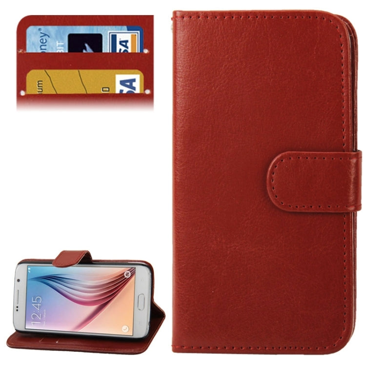 For Galaxy S6 / G920 Crazy Horse Texture Horizontal Flip Leather Case with Card Slots & Holder