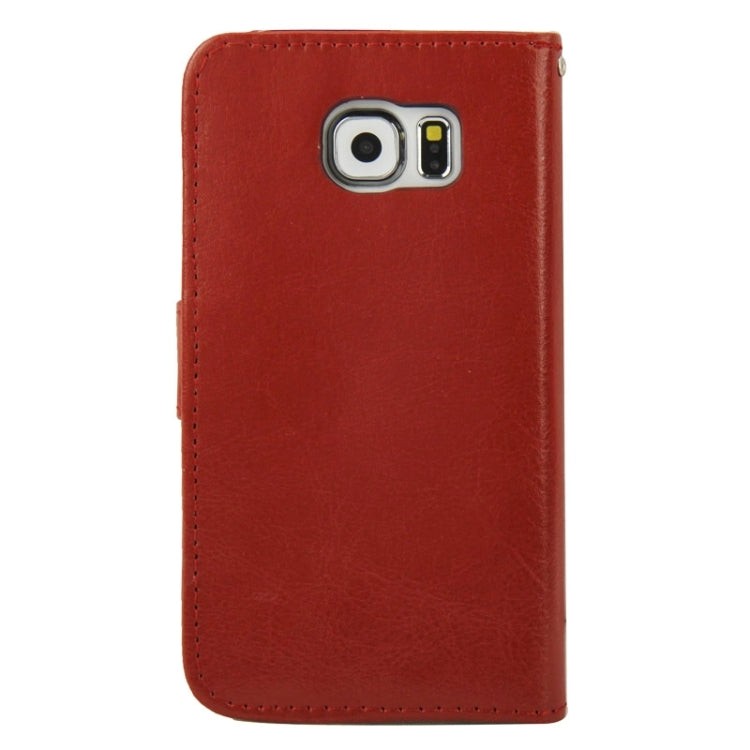 For Galaxy S6 / G920 Crazy Horse Texture Horizontal Flip Leather Case with Card Slots & Holder