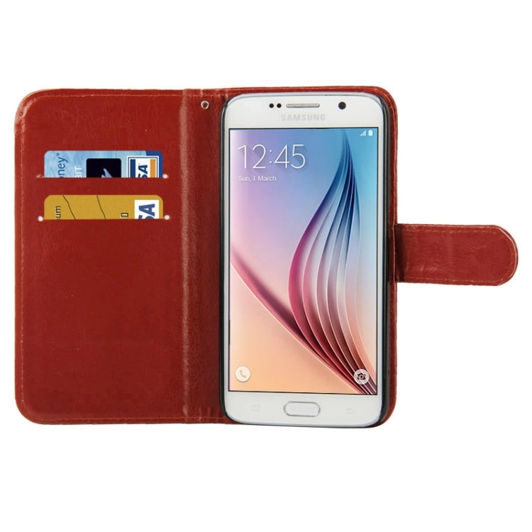 For Galaxy S6 / G920 Crazy Horse Texture Horizontal Flip Leather Case with Card Slots & Holder