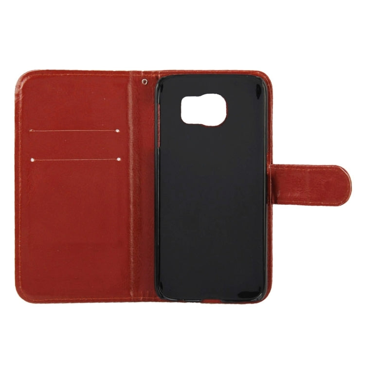 For Galaxy S6 / G920 Crazy Horse Texture Horizontal Flip Leather Case with Card Slots & Holder
