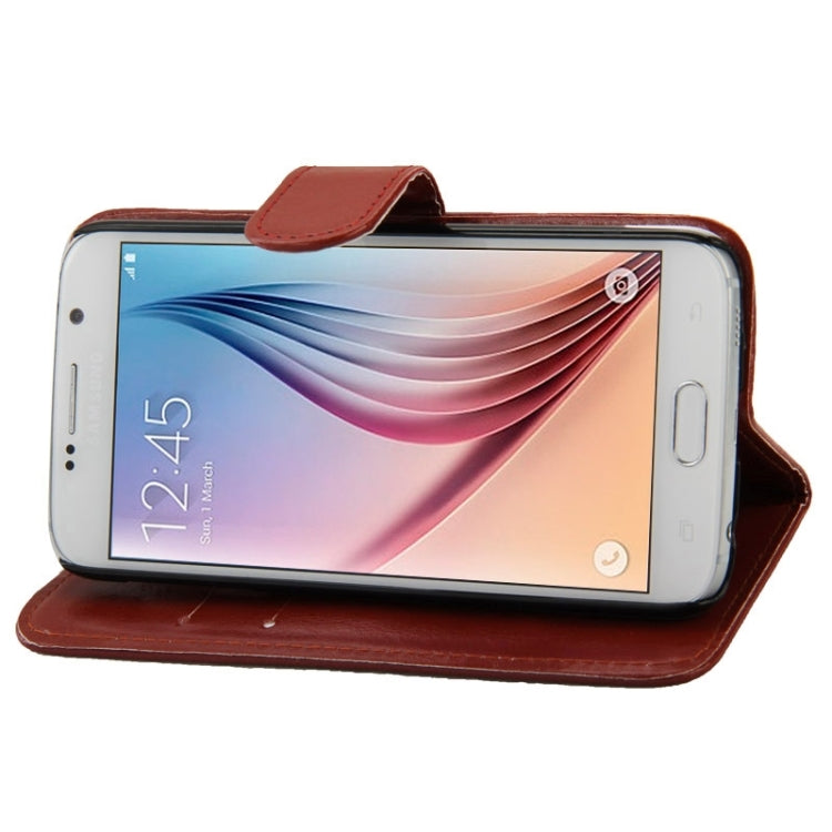 For Galaxy S6 / G920 Crazy Horse Texture Horizontal Flip Leather Case with Card Slots & Holder