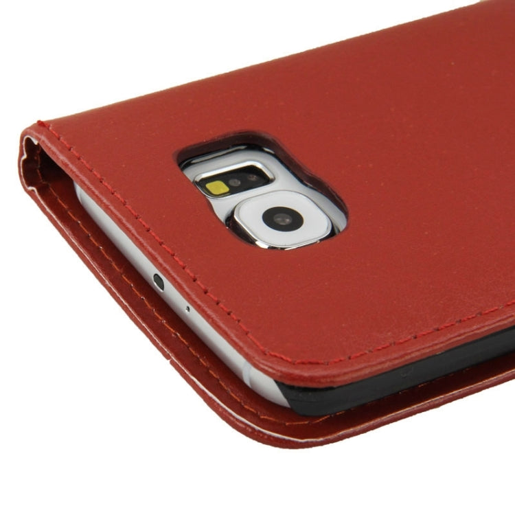 For Galaxy S6 / G920 Crazy Horse Texture Horizontal Flip Leather Case with Card Slots & Holder