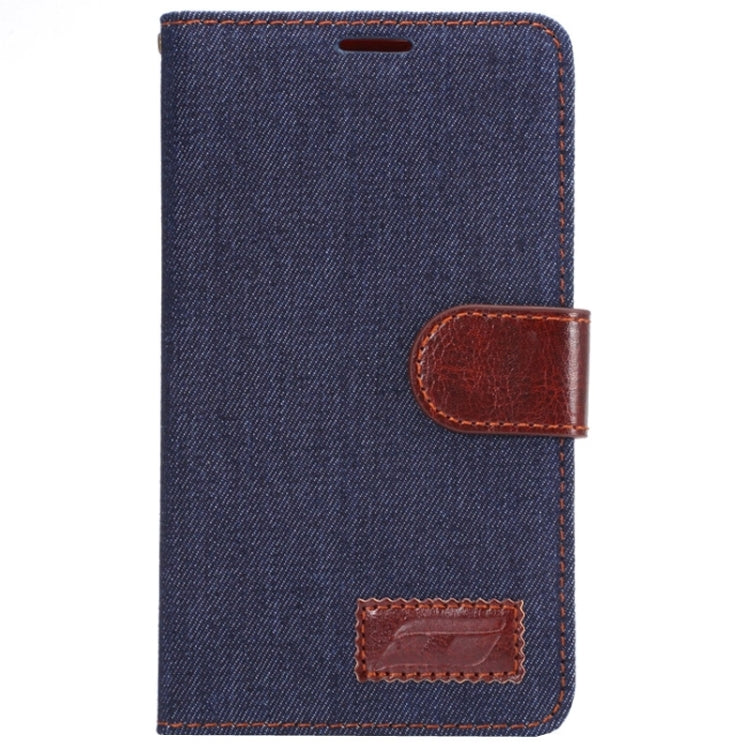 Denim Cloth Leather Case with Holder and Card Slots for Galaxy Note Edge / N915