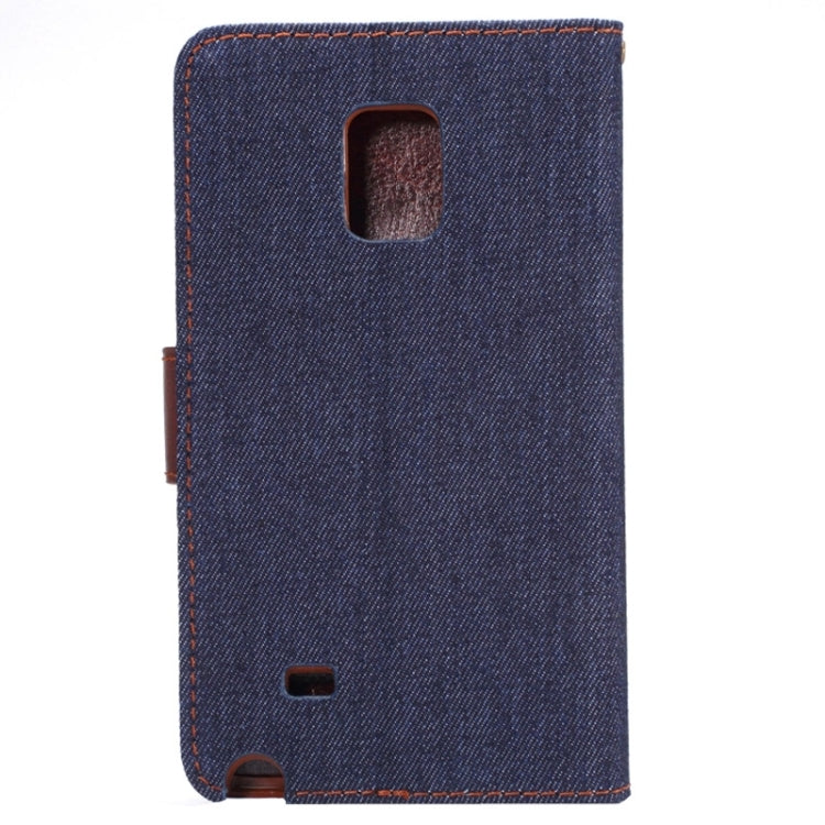 Denim Cloth Leather Case with Holder and Card Slots for Galaxy Note Edge / N915