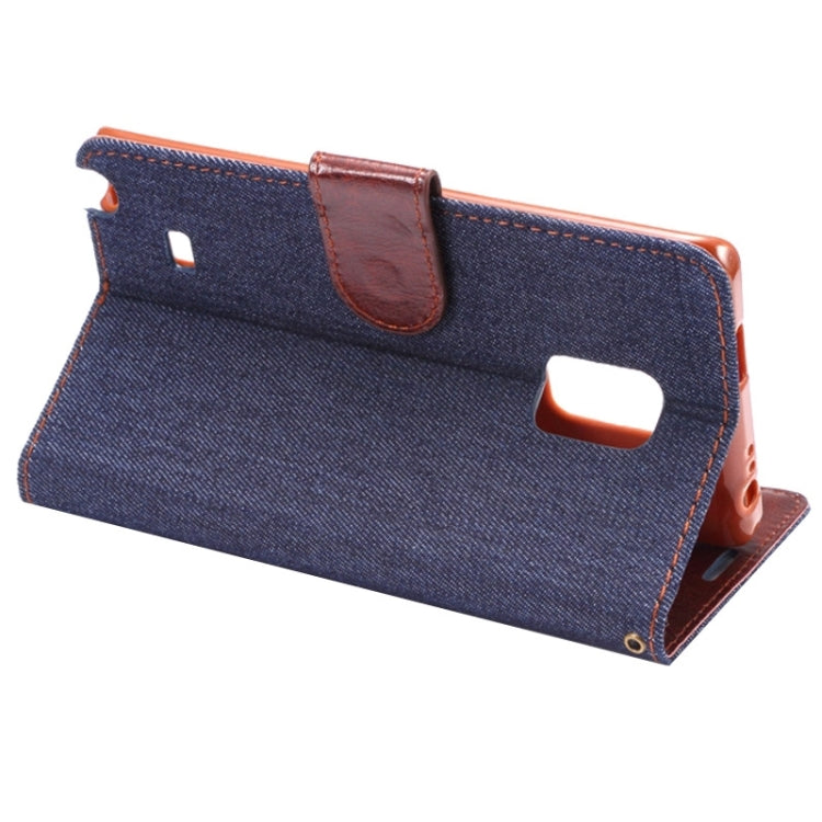 Denim Cloth Leather Case with Holder and Card Slots for Galaxy Note Edge / N915