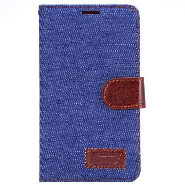 Denim Cloth Leather Case with Holder and Card Slots for Galaxy Note Edge / N915