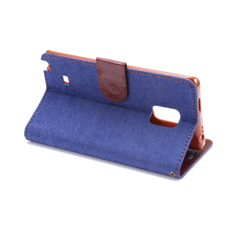Denim Cloth Leather Case with Holder and Card Slots for Galaxy Note Edge / N915