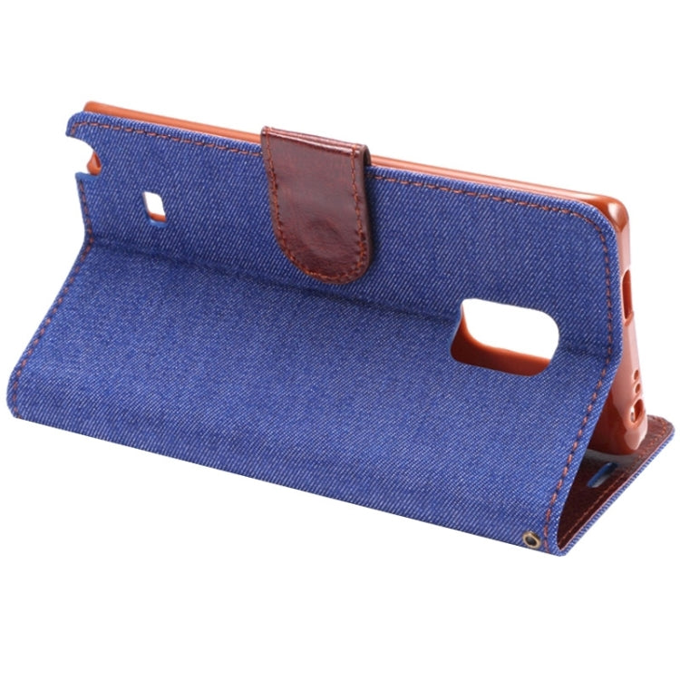 Denim Cloth Leather Case with Holder and Card Slots for Galaxy Note Edge / N915