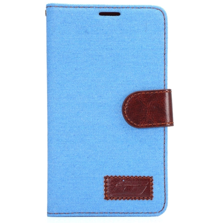Denim Cloth Leather Case with Holder and Card Slots for Galaxy Note Edge / N915