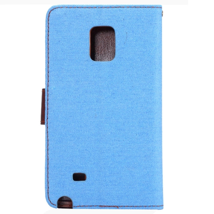 Denim Cloth Leather Case with Holder and Card Slots for Galaxy Note Edge / N915