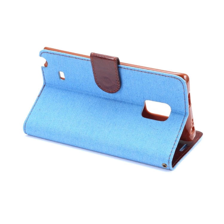Denim Cloth Leather Case with Holder and Card Slots for Galaxy Note Edge / N915