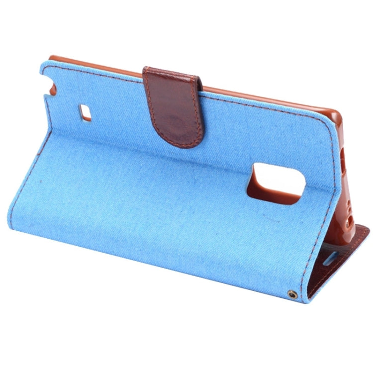 Denim Cloth Leather Case with Holder and Card Slots for Galaxy Note Edge / N915