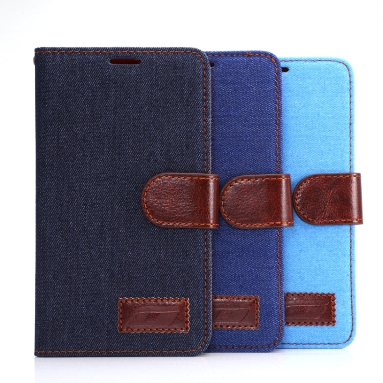 Denim Cloth Leather Case with Holder and Card Slots for Galaxy Note Edge / N915