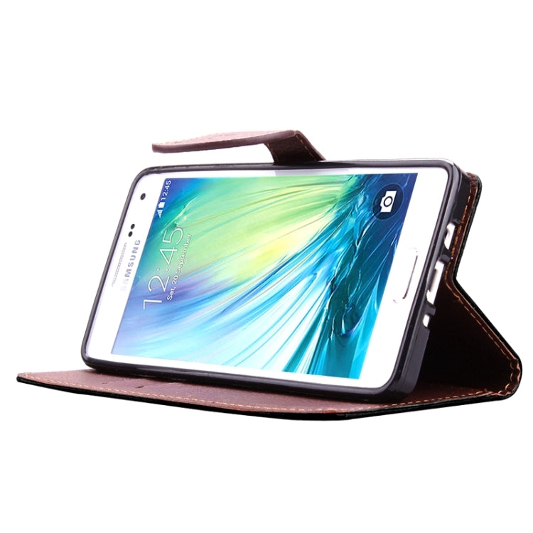 Leaf Magnetic Snap Litchi Texture Horizontal Flip Leather Case with Card Slots & Wallet & Holder & Lanyard for Galaxy A3 / A300