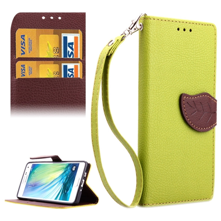 Leaf Magnetic Snap Litchi Texture Horizontal Flip Leather Case with Card Slots & Wallet & Holder & Lanyard for Galaxy A3 / A300