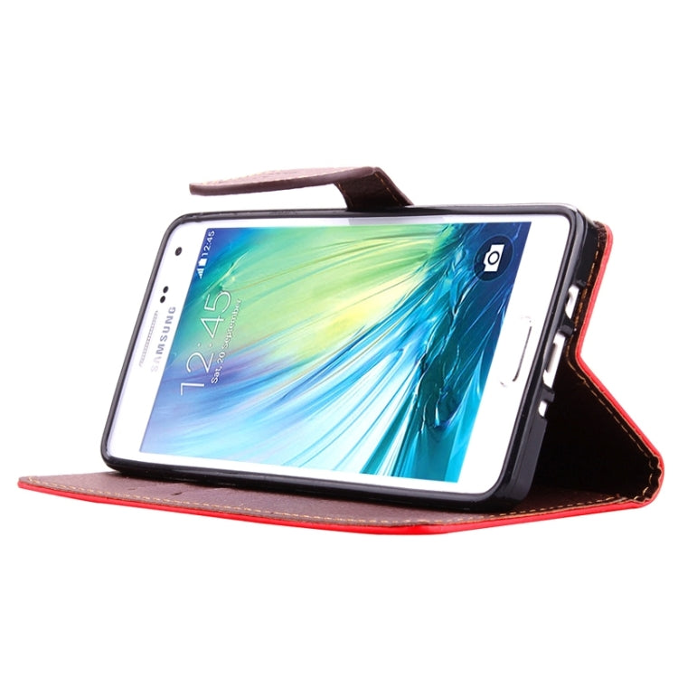Leaf Magnetic Snap Litchi Texture Horizontal Flip Leather Case with Card Slots & Wallet & Holder & Lanyard for Galaxy A3 / A300