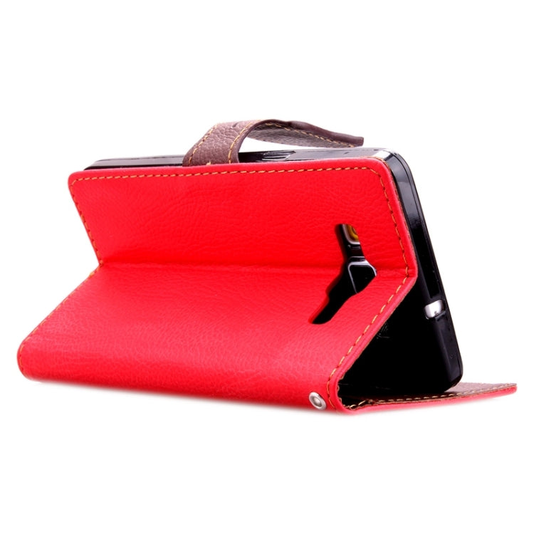 Leaf Magnetic Snap Litchi Texture Horizontal Flip Leather Case with Card Slots & Wallet & Holder & Lanyard for Galaxy A3 / A300