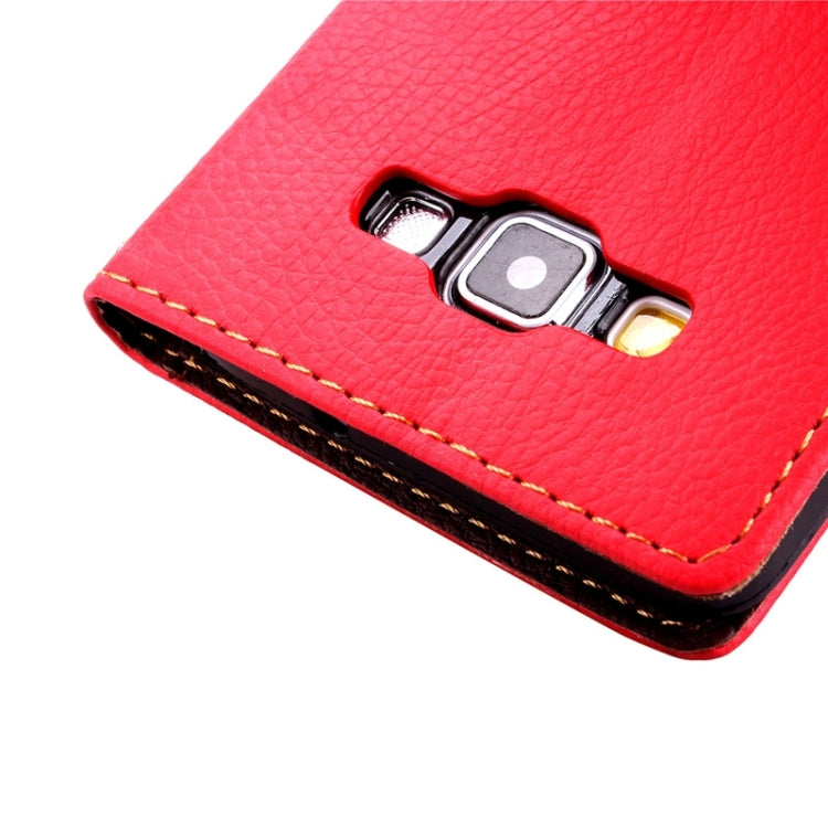 Leaf Magnetic Snap Litchi Texture Horizontal Flip Leather Case with Card Slots & Wallet & Holder & Lanyard for Galaxy A3 / A300