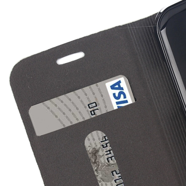 Horizontal Flip Canvas Leather Case with Card Slot & Holder for Galaxy J1