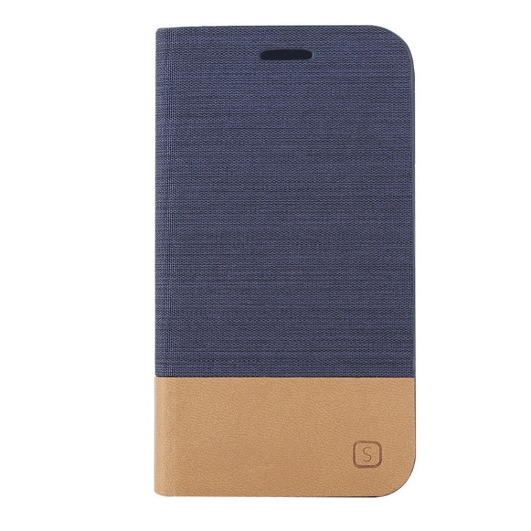 Horizontal Flip Canvas Leather Case with Card Slot & Holder for Galaxy J1