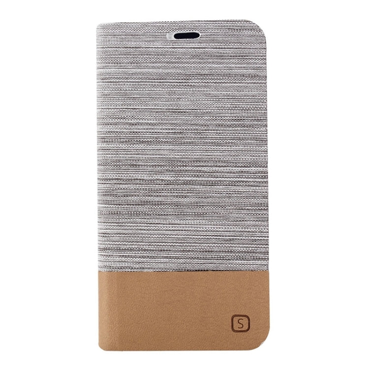 For Galaxy S6 Horizontal Flip Canvas Leather Case with Card Slot & Holder (Gray)