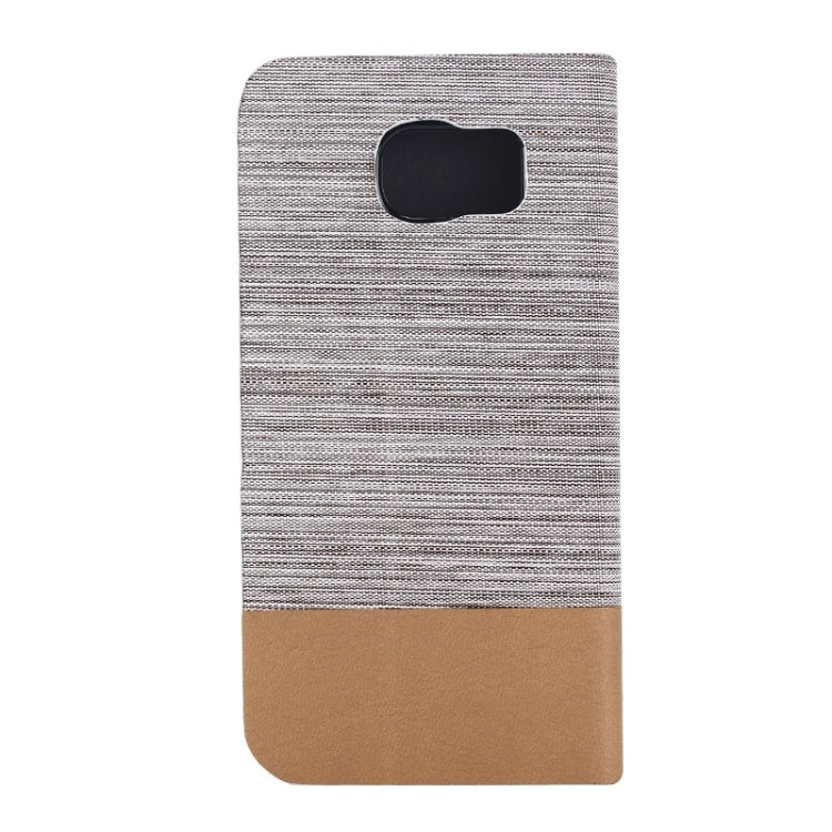 For Galaxy S6 Horizontal Flip Canvas Leather Case with Card Slot & Holder (Gray)