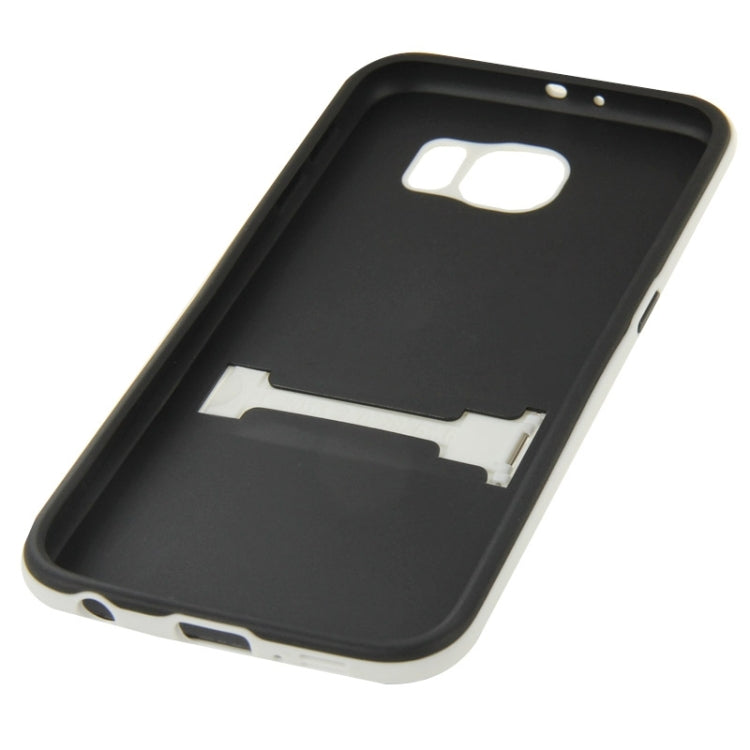 For Galaxy S6 / G920 Frosted Surface TPU Protective Case with Plastic Holder
