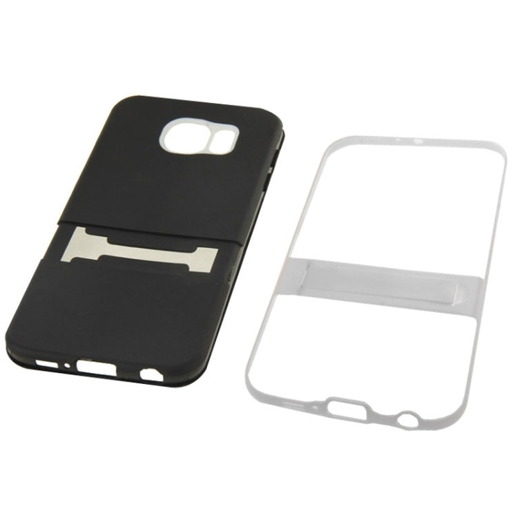 For Galaxy S6 / G920 Frosted Surface TPU Protective Case with Plastic Holder