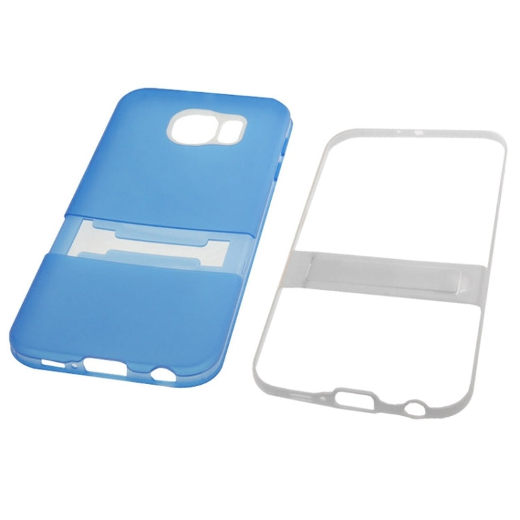 For Galaxy S6 / G920 Frosted Surface TPU Protective Case with Plastic Holder