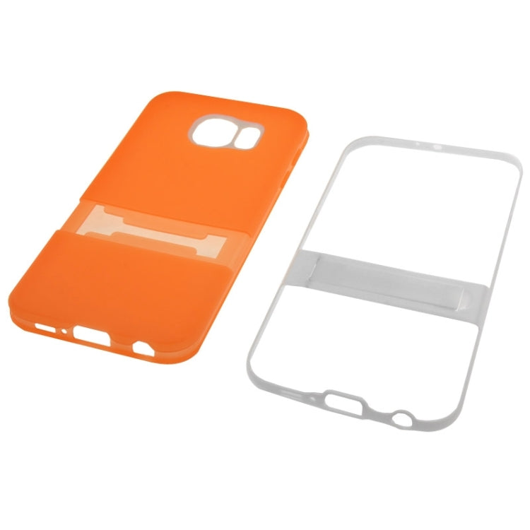 For Galaxy S6 / G920 Frosted Surface TPU Protective Case with Plastic Holder
