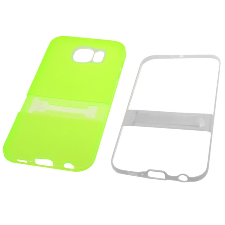 For Galaxy S6 / G920 Frosted Surface TPU Protective Case with Plastic Holder