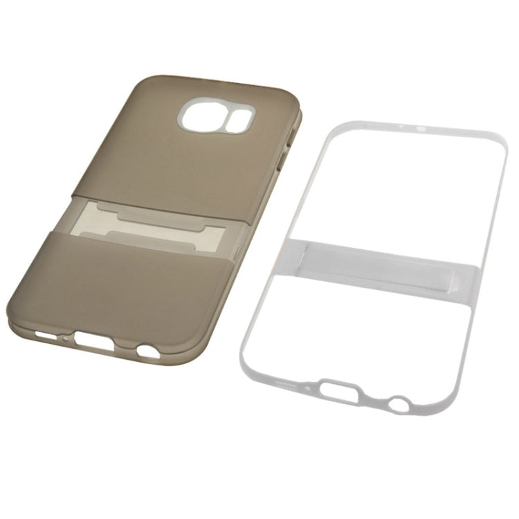 For Galaxy S6 / G920 Frosted Surface TPU Protective Case with Plastic Holder