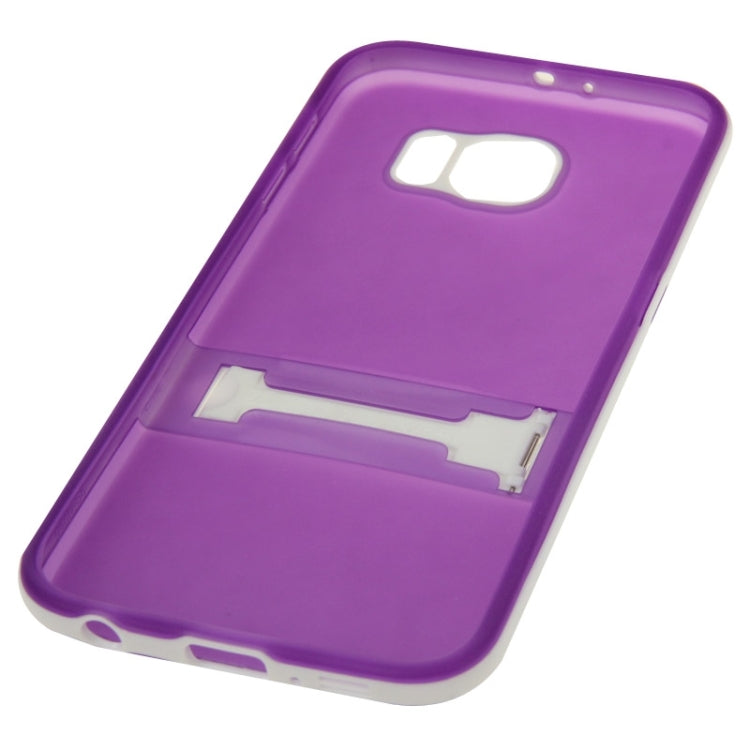 For Galaxy S6 / G920 Frosted Surface TPU Protective Case with Plastic Holder