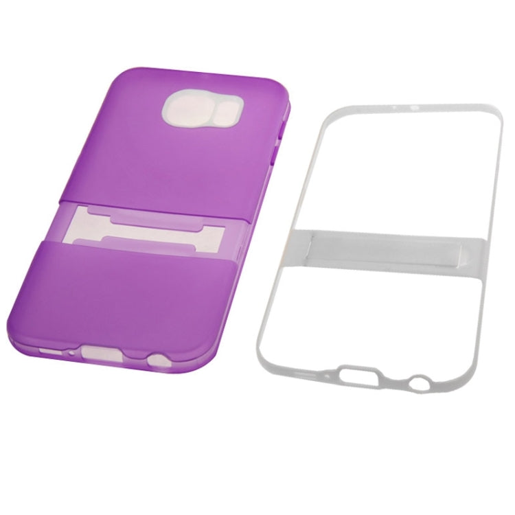 For Galaxy S6 / G920 Frosted Surface TPU Protective Case with Plastic Holder