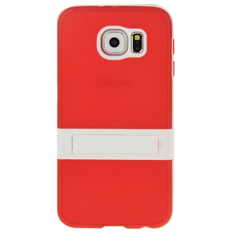 For Galaxy S6 / G920 Frosted Surface TPU Protective Case with Plastic Holder