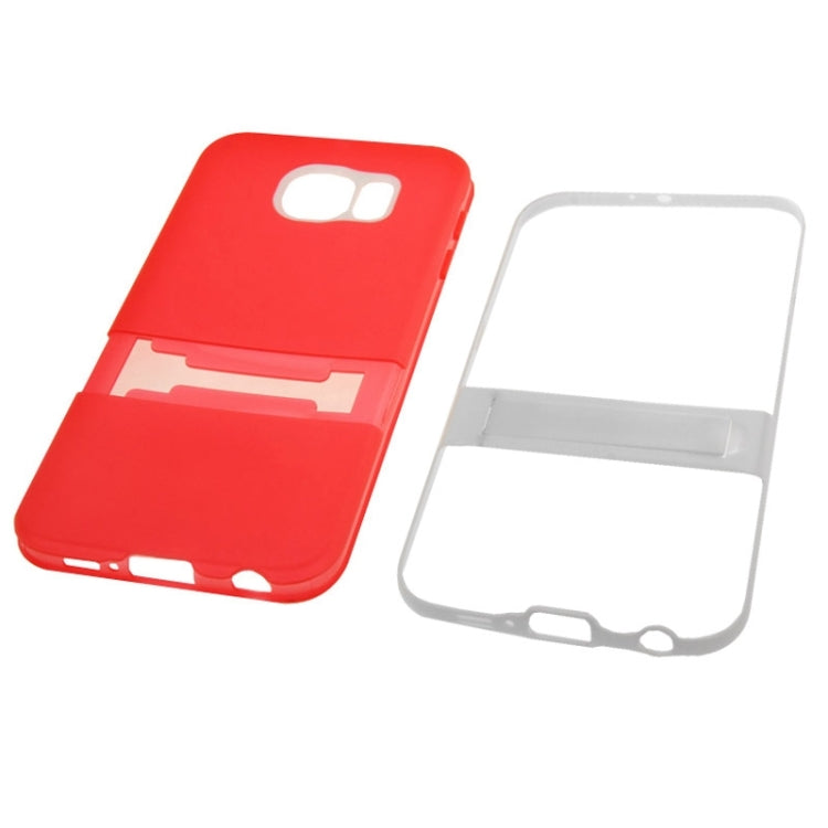 For Galaxy S6 / G920 Frosted Surface TPU Protective Case with Plastic Holder