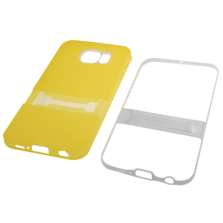 For Galaxy S6 / G920 Frosted Surface TPU Protective Case with Plastic Holder