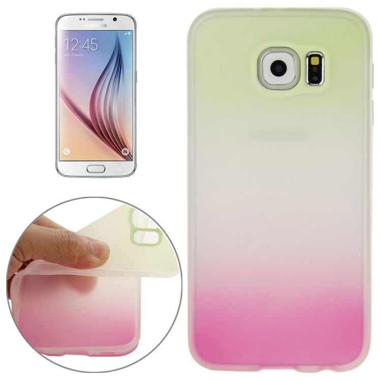 For Galaxy S6 / G920 Rainbow Series Frosted Surface TPU Case with Plastic Frame