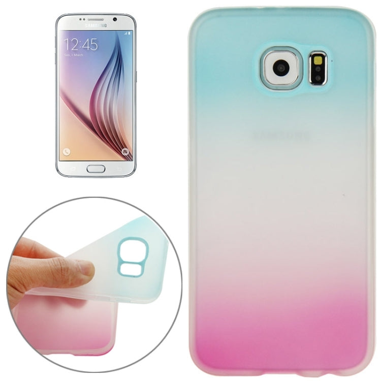 For Galaxy S6 / G920 Rainbow Series Frosted Surface TPU Case with Plastic Frame