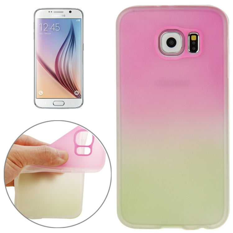 For Galaxy S6 / G920 Rainbow Series Frosted Surface TPU Case with Plastic Frame
