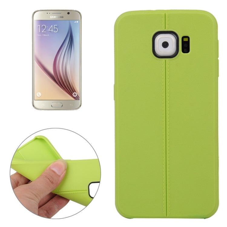 For Galaxy S6 / G920 Leather Texture TPU Case