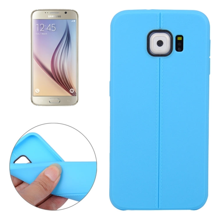 For Galaxy S6 / G920 Leather Texture TPU Case