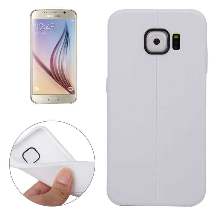 For Galaxy S6 / G920 Leather Texture TPU Case