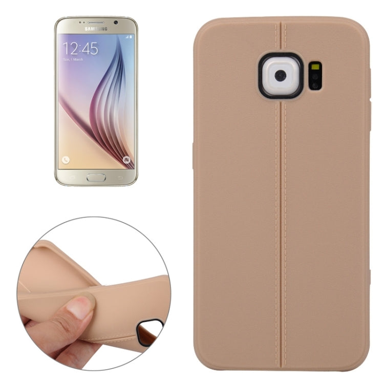 For Galaxy S6 / G920 Leather Texture TPU Case
