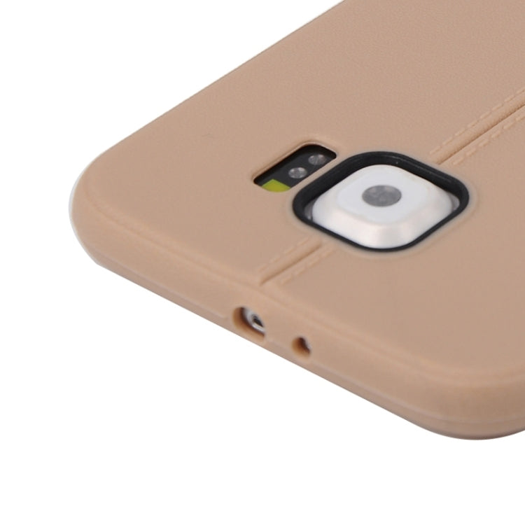 For Galaxy S6 / G920 Leather Texture TPU Case
