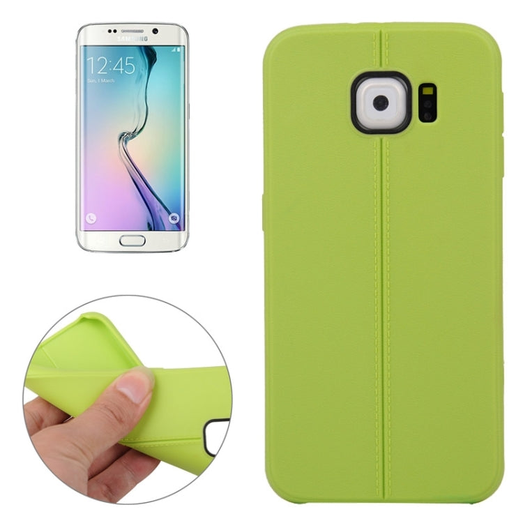 For Galaxy S6 Edge Leather Texture TPU Case