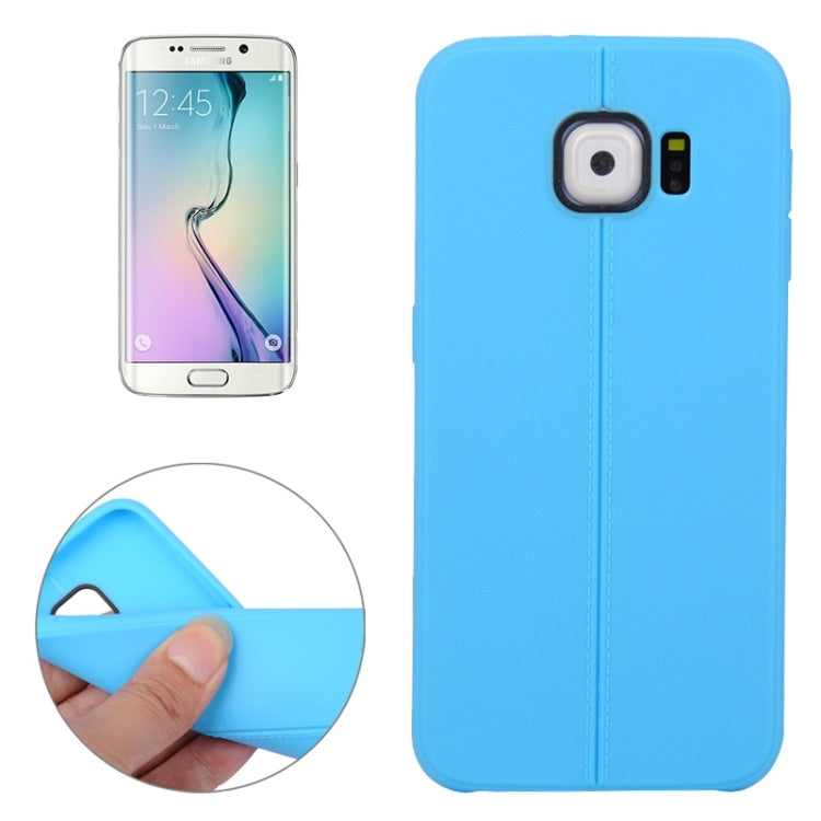 For Galaxy S6 Edge Leather Texture TPU Case