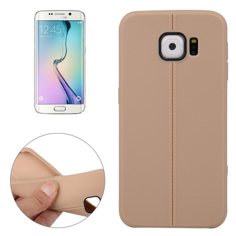 For Galaxy S6 Edge Leather Texture TPU Case