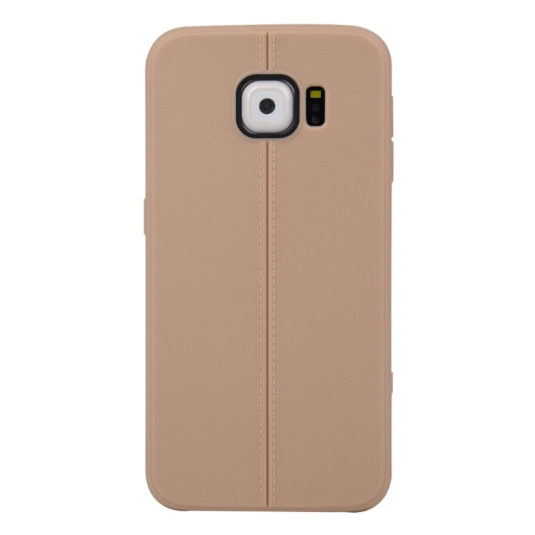 For Galaxy S6 Edge Leather Texture TPU Case